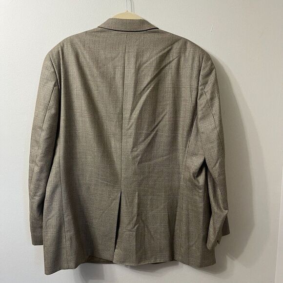 Ralph Lauren Men Brown Blazer 46R Tweed Plaid Wool Single Breast Silk Sport Coat - Picture 8 of 10